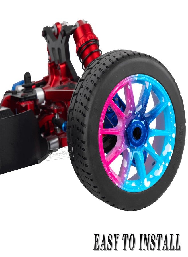 RcarmubWow Wheels and Tires Truck Tires for 1/8 Typhon 6S BLX,1/7 Infraction 6S BLX,Limitless,RC Tires Highway Tires Soft Tires Buggy Tires Off Road Racing Truck Tires,4pcs,Colorful - Image 4